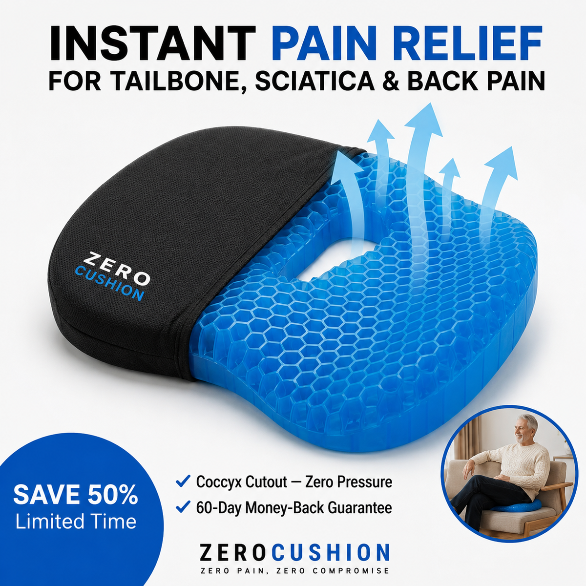 The Zero Gel Seat Cushion Pro